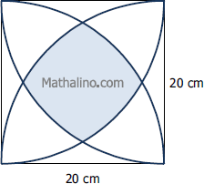 Area common to four quarter circles