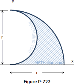 Centroid of quarter circle minus semicircle